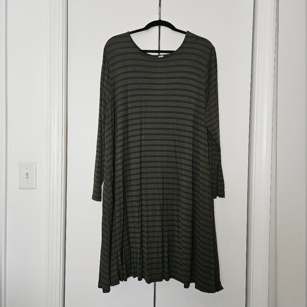 Old Navy Striped Green Dress-  XXL  NWOT